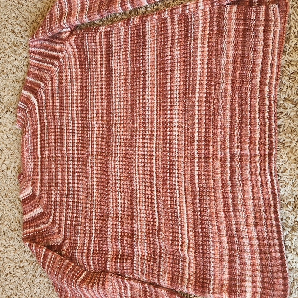 NWT a.n.a Women's Rusty Colored Multi Striped Sweater Size Medium - Picture 6 of 8